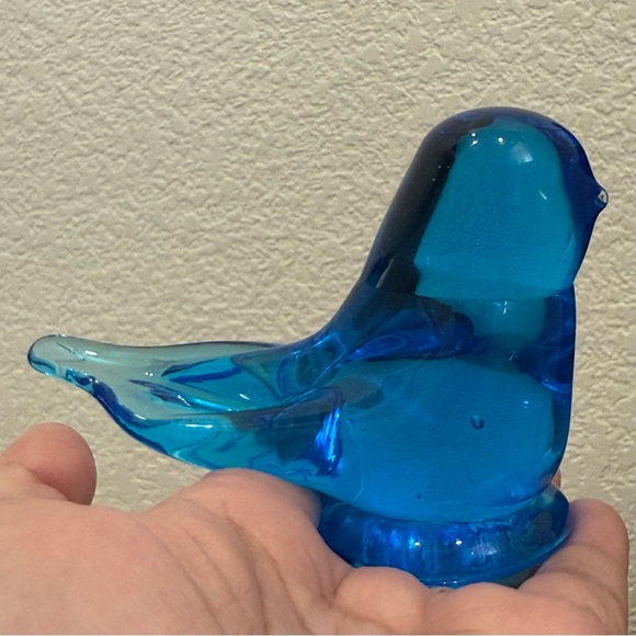Vintage 1987 Signed Leo Ward Bluebird Of Happiness Art Glass Blue Bird Figurine - Picture 14 of 16